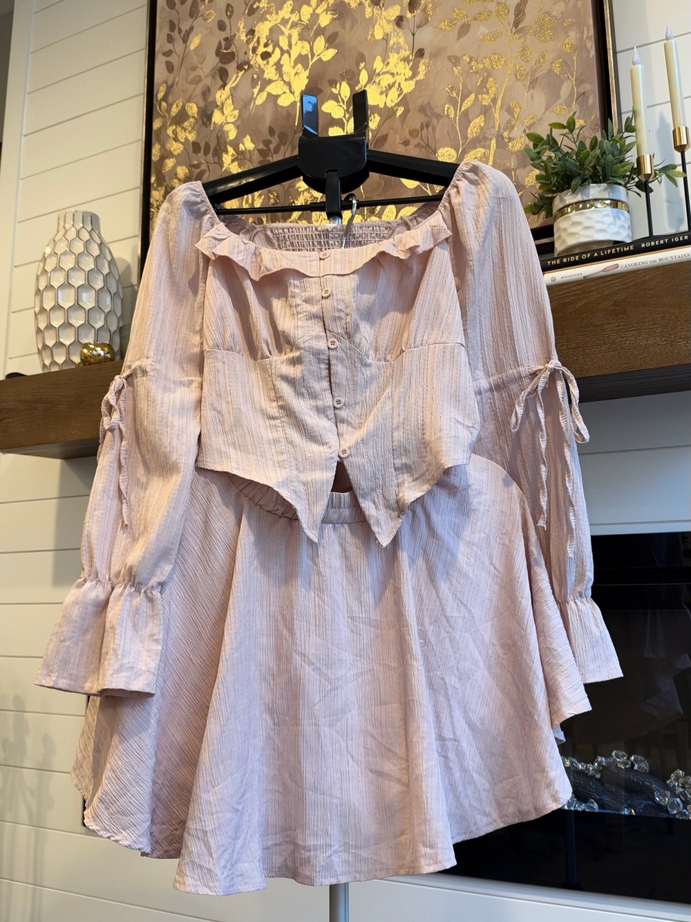 Women’s Light Pink Top and Skirt Set, size6